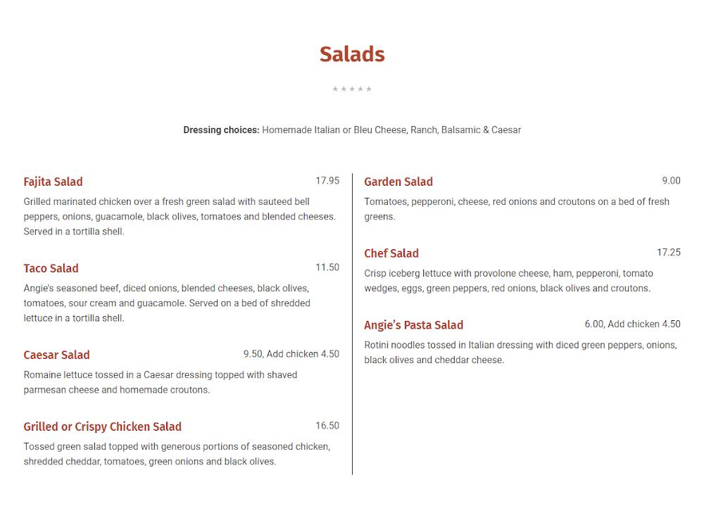 Angie's Restaurant Littleton Menu image 3